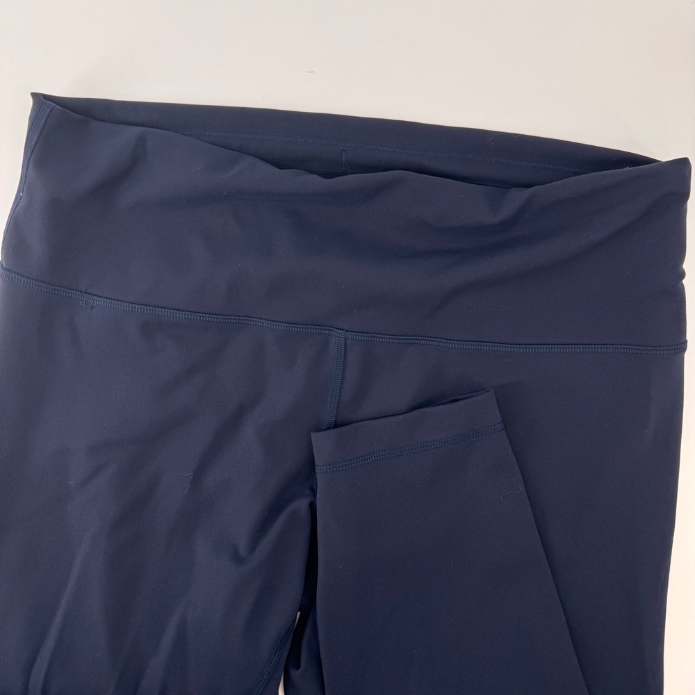 Lululemon Wunder Train High Rise Tight Leggings Women 14 Navy Blue 7/8 Length